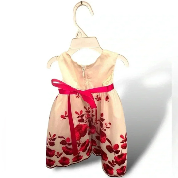 6-9mo Embroidered Christmas white and red Purple&Rose dress. Dsct w bundle. - Picture 4 of 9